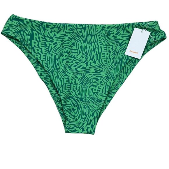 Remmie By Riley Green High Waisted Double Lined Cheeky Pepita Bikini Bottom - Picture 1 of 5